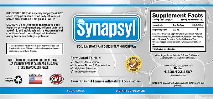 The label of Synapsyl